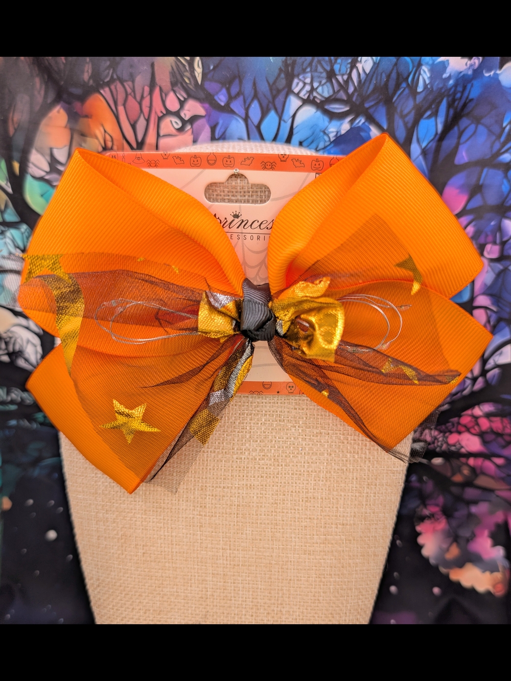 Light up Halloween Alligator Clip Bow